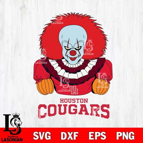 Houston Cougars Pennywise Horror Sport 3 Svg Eps Dxf Png File, Digital Download