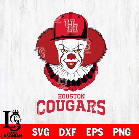 Houston Cougars Pennywise Horror Sport 4 SVG cut file stencil cut design