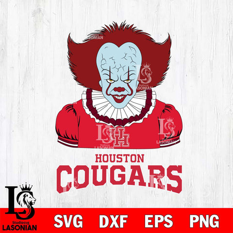 Houston Cougars Pennywise Horror Sport 5 Svg Eps Dxf Png File, Digital Download