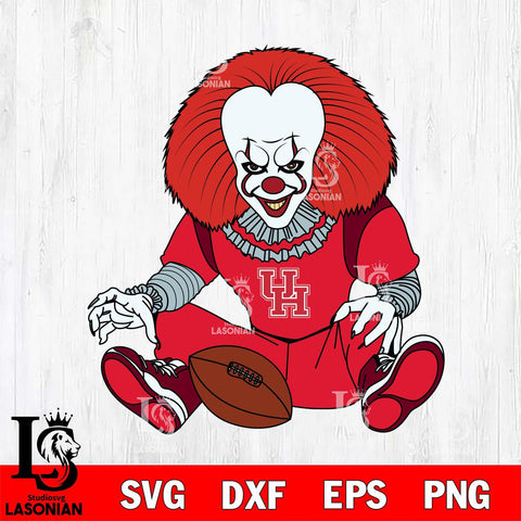 Houston Cougars Pennywise Horror Sport 6 Svg Eps Dxf Png File, Digital Download