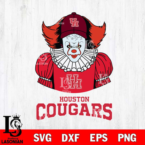 Houston Cougars Pennywise Horror Sport 7 Svg Eps Dxf Png File, Digital Download