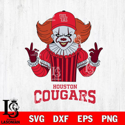 Houston Cougars Pennywise Horror Sport 8 Svg Eps Dxf Png File, Digital Download