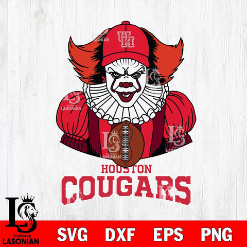 Houston Cougars Pennywise Horror Sport 9 Svg Eps Dxf Png File, Digital Download