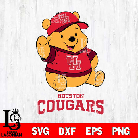 Houston Cougars Pooh Bear Disney SVG cut file laser cut template
