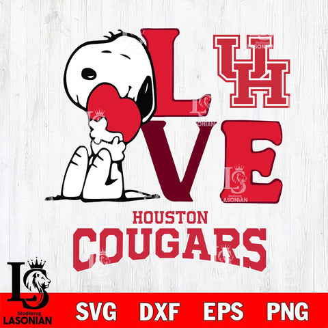 Houston Cougars Snoopy Sport 10 SVG cut file stencil cut design