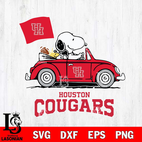Houston Cougars Snoopy Sport 5 SVG cut file stencil cut design