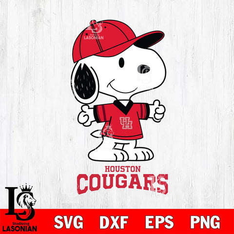 Houston Cougars Snoopy football SVG DXF EPS PNG FILE,Snoopy File Cut, NCAA Digital Download,Instant Download,Christmas Silhouette