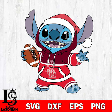 Houston Cougars Stitch Football Christmas File Cut, NCAA SVG DXF EPS PNG FILE, Digital Download , Criucut , Silhouette
