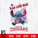 Houston Cougars Stitch Love Rad Like Dad SVG DXF EPS PNG FILE, NCAA File Cut,Digital Download,Instant Download