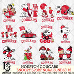 Houston Cougars  Snoopy NCAA Bundle 12 SVG Svg Eps Dxf Png File, Digital Download