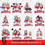 Houston Rockets Bluey & Bingo NBA Bundle 12 SVG Eps Dxf Png File, Bundle NBA svg, Digital Download, Instant Download