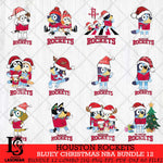Houston Rockets Bluey Christmas NBA Bundle 12 Cricut , Christmas Svg , Bluey svg , Digital Download, dxf eps png pdf file