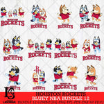 Houston Rockets Bluey Dace Mode NBA Bundle 12 SVG Eps Dxf Png File, Digital Download, Instant Download