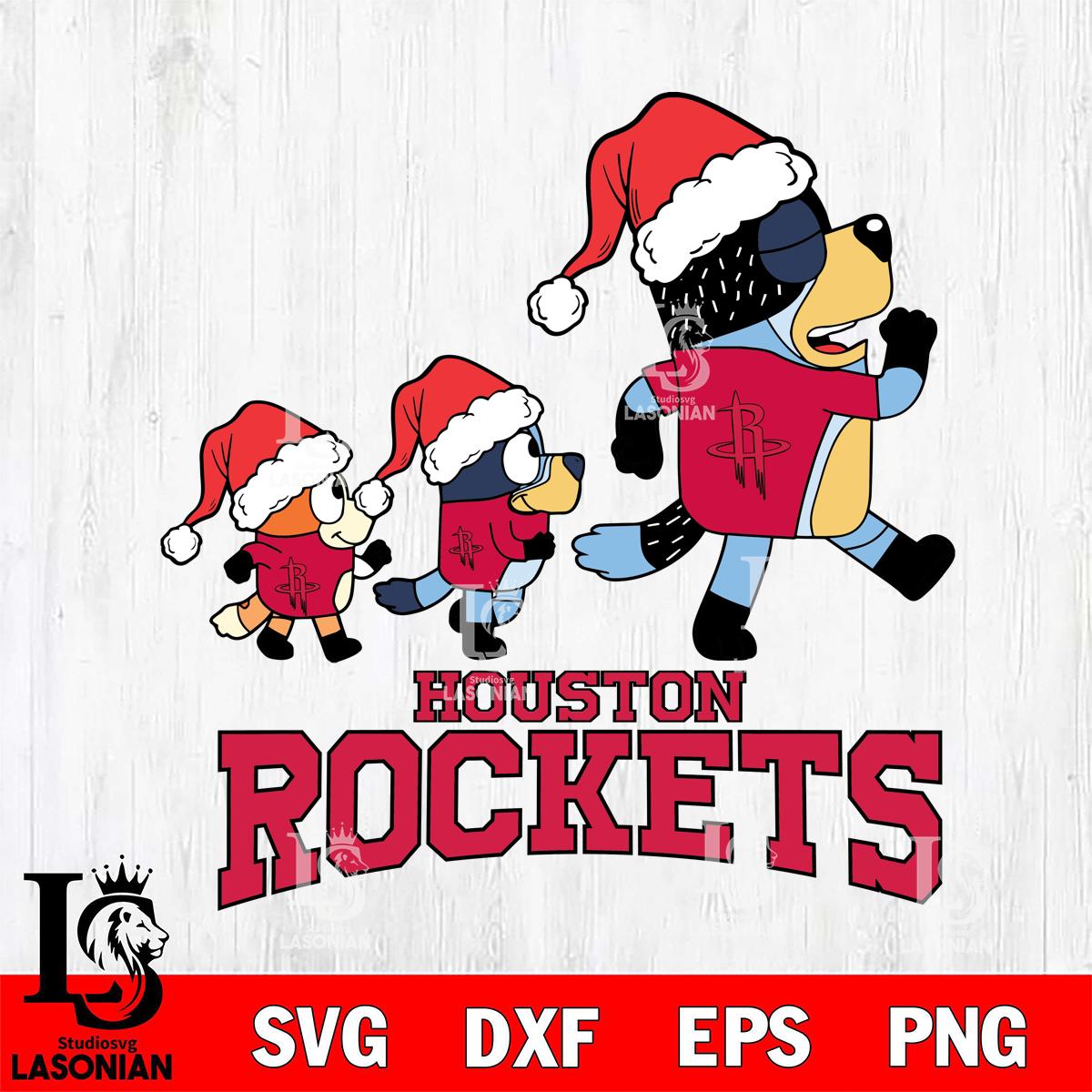 Houston Rockets Bluey Family Christmas – lasoniansvg