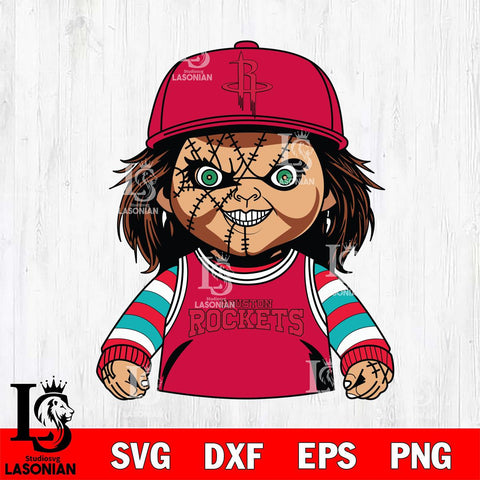 Houston Rockets Chucky Horror basketball SVG DXF EPS PNG FILE, NBA File Cut,Halloween Digital Download,Instant Download, Silhouette