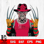 Houston Rockets Freddy Krueger Horror basketball SVG DXF EPS PNG FILE, NBA File Cut,Halloween Digital Download,Instant Download, Silhouette