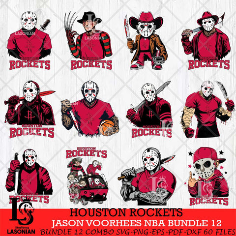 Houston Rockets Jason Voorhees NBA Bundle 12 SVG Eps Dxf Png File, Bundle NBA svg, Digital Download, Instant Download
