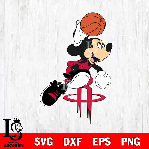 Houston Rockets Mickey Minne 8 Nba Svg Eps Dxf Png File, NBA svg, Digital Download, Instant Download