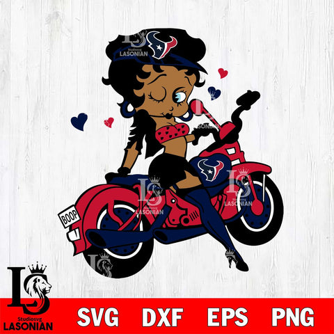 Houston Texans Betty Boop And Badass Motor SVG Svg Eps Dxf Png File, Digital Download, Instant Download