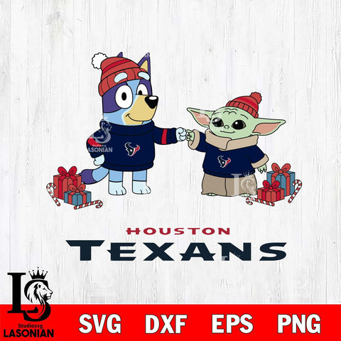 Houston Texans Bluey With Yoda Christmas Cricut,Christmas SVG DXF EPS PNG FILE, Digital Download,Instant Download, Silhouette