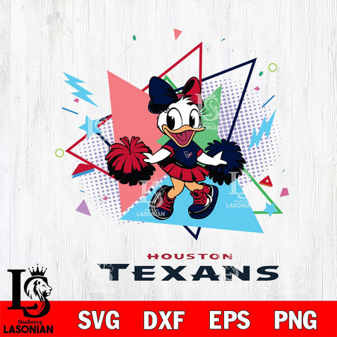 Houston Texans Cute Daisy Duck Cheerleader SVG DXF EPS PNG FILE, Disney Father day File Cut,Digital Download,Instant Download,Disney Svg Files
