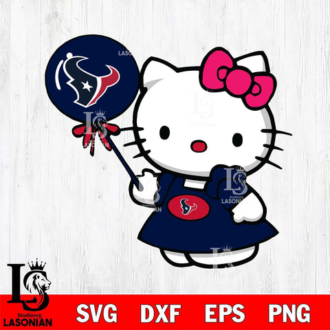 Houston Texans Cute Hello Kitty 2 Svg Eps Dxf Png File, Digital Download, Instant Download