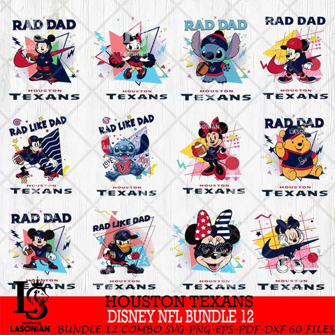 Houston Texans Disney Rad Dad NFL Bundle 12 SVG DXF EPS PNG FILE, Father day File Cut,Digital Download,Instant Download,Disney Svg Files
