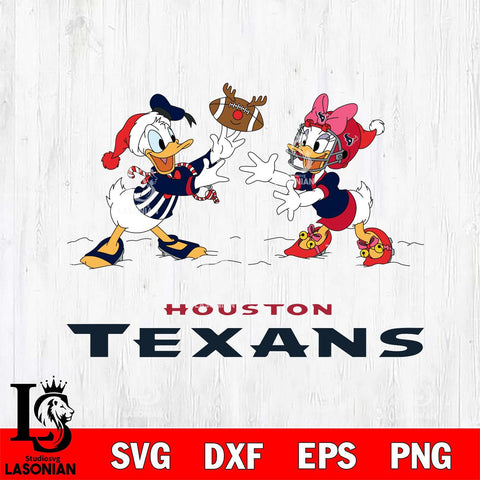 Houston Texans Donald Duck & Daisy Duck Football Cricut,Christmas SVG DXF EPS PNG FILE, Digital Download,Instant Download, Silhouette