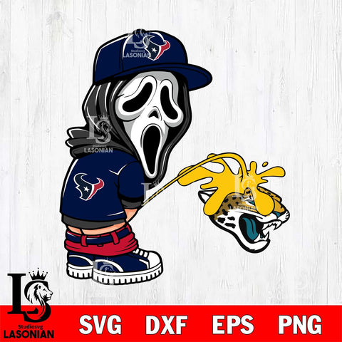 Houston Texans Ghostface Piss On Jacksonville Jaguars Svg Eps Dxf Png File, Digital Download, Instant Download