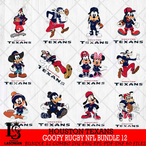 Houston Texans Goofy Rugby NFL Bundle 12 SVG DXF EPS PNG FILE,NFL bundle svg ,Football Digital Download,Instant Download, Silhouette