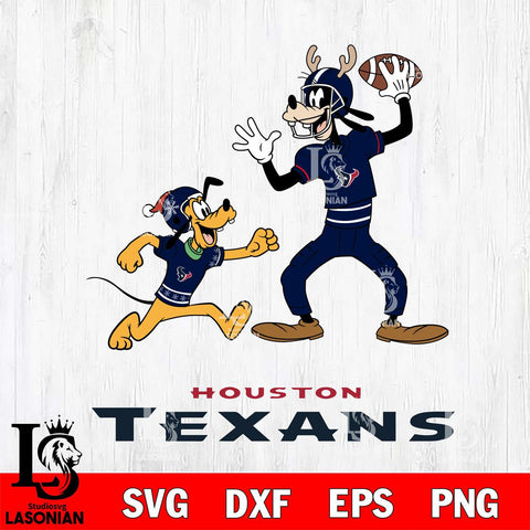 Houston Texans Goofy & Pluto Football Cricut,Christmas SVG DXF EPS PNG FILE, Digital Download,Instant Download, Silhouette