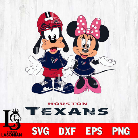 Houston Texans Goofy and Minnie mouse Football SVG DXF EPS PNG FILE,NFL Cricut ,Football Digital Download,Instant Download, Silhouette