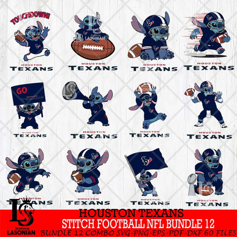 Houston Texans Lilo and stitch Football NFL Bundle 12 SVG DXF EPS PNG FILE, NFL File Cut, Digital Download,Instant Download, Silhouette, Cricut