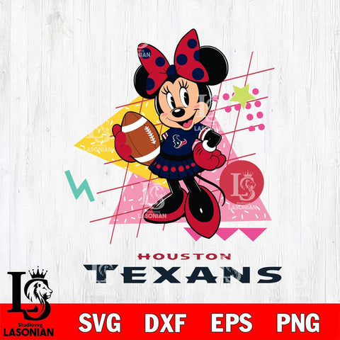 Houston Texans Minnie Mouse Sport SVG DXF EPS PNG FILE, Disney Father day File Cut,Digital Download,Instant Download,Disney Svg Files