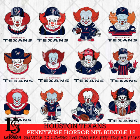 Houston Texans Pennywise Horror NFL Bundle 12 SVG Eps Dxf Png File, NFL svg, Digital Download, Instant Download