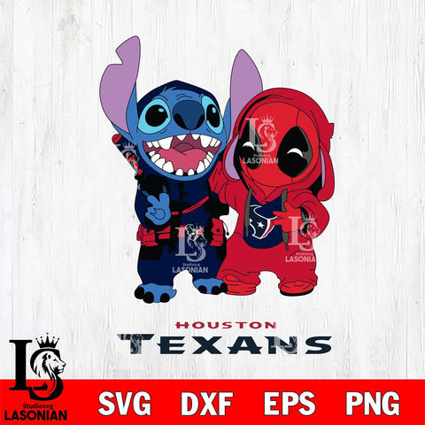 Houston Texans Stitch And Deadpool Cute Svg Eps Dxf Png File, Digital Download, Instant Download
