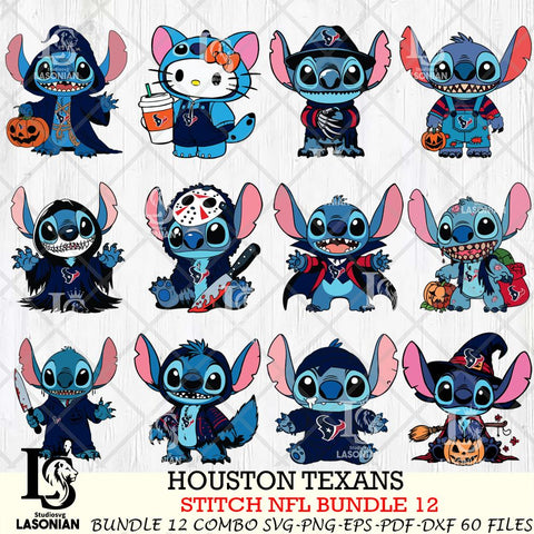 Houston Texans Stitch Horror Bundle 12 SVG Eps Dxf Png File, Bundle NFL svg, Digital Download, Instant Download
