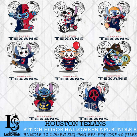 Houston Texans Stitch Horror Halloween Bundle 8 Svg Eps Dxf Png File, Digital Download, Instant Download