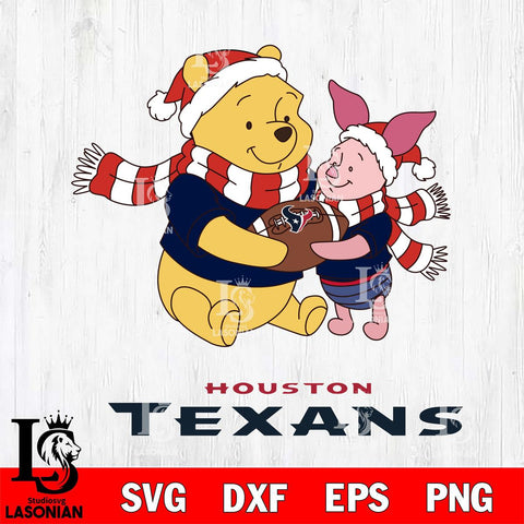 Houston Texans Winnie the Pooh & Piglet Football Cricut,Christmas SVG DXF EPS PNG FILE, Digital Download,Instant Download, Silhouette