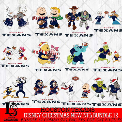 Houston Texans  Disney Christmas New NFL Bundle 12 Cricut,Christmas SVG DXF EPS PNG FILE, NFL Digital Download,Instant Download, Silhouette