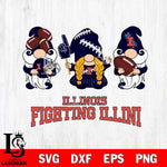 Illinois Fighting Illini 3 Gnomes Football Svg Eps Dxf Png File, Digital Download, Instant Download