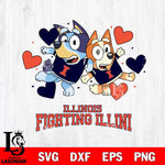 Illinois Fighting Illini Bluey & Bingo 10 Svg Eps Dxf Png File, NCAA svg, Digital Download, Instant Download