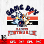 Illinois Fighting Illini Bluey & Bingo 9 Svg Eps Dxf Png File, NCAA svg, Digital Download, Instant Download