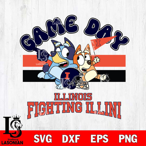 Illinois Fighting Illini Bluey & Bingo 9 Svg Eps Dxf Png File, NCAA svg, Digital Download, Instant Download