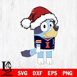 Illinois Fighting Illini Bluey Cartoon Christmas Svg Eps Dxf Png File, Digital Download, Instant Download