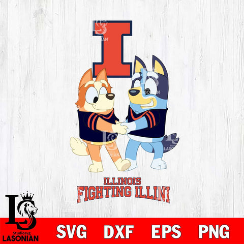 Illinois Fighting Illini Bluey Chilli Dance Svg Eps Dxf Png File, Digital Download, Instant Download