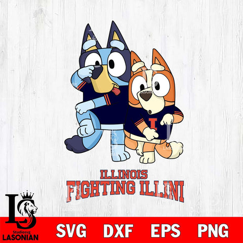 Illinois Fighting Illini Bluey Chilli Dance Mode Svg Eps Dxf Png File, Digital Download, Instant Download