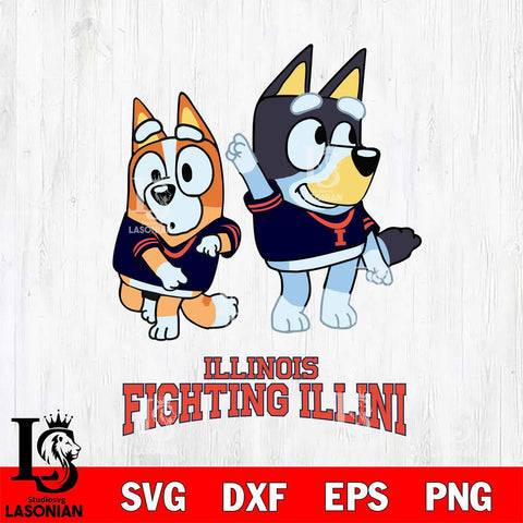 Illinois Fighting Illini Bluey Chilli Mode Dance Svg Eps Dxf Png File, Digital Download, Instant Download