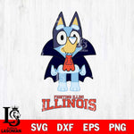 Illinois Fighting Illini Bluey Dracula Halloween Svg Eps Dxf Png File, Digital Download, Instant Download