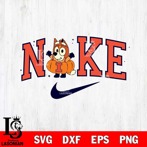 Illinois Fighting Illini Bluey Halloween Nike NCAA Svg Eps Dxf Png File, Digital Download, Instant Download